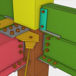 Frame with bracing and brackets
