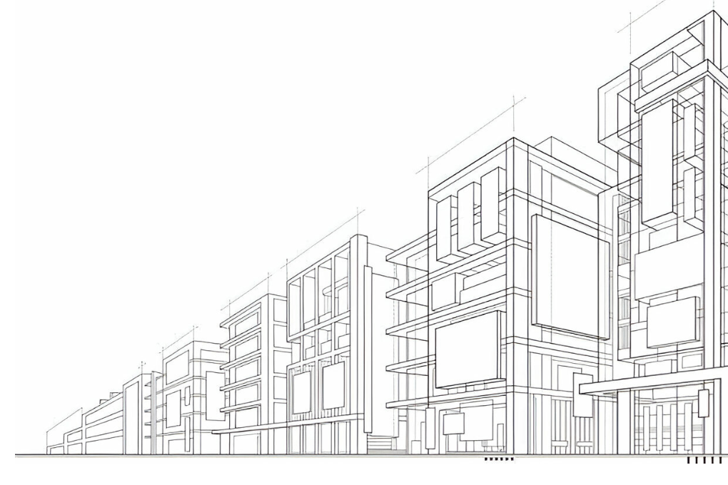 Detailing — steel building facade model