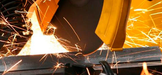 Steel profile cutting at the plant